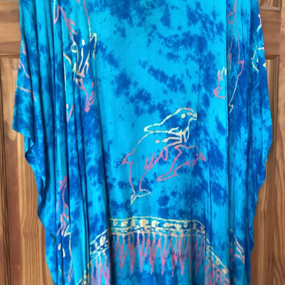 Max Mehra Vibrant Blue Dolphin Cover Up